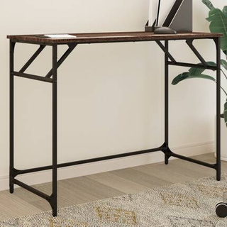 vidaXL Biurko, brązowy dąb, 100x45x76cm, materiał drewnopochodny, stal