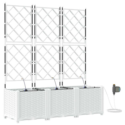 Doniczka ogrodowa 3 szt. Biały 120 x 40 x 142 cm PP