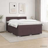 Łóżko z box spring LED z materacem Ciemny brąz 180 x 200 cm