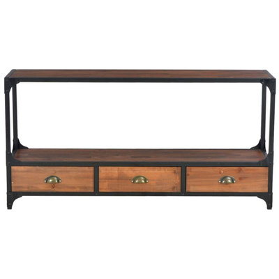 vidaXL Szafka pod TV z 3 szufladami, 120x30x60 cm, lite drewno sosnowe