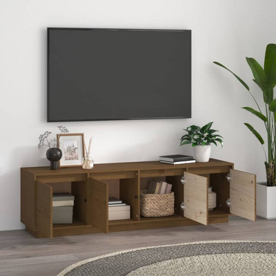 vidaXL Szafka pod TV, miodowy brąz, 156x37x45 cm, lite drewno sosnowe