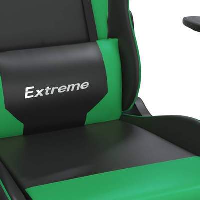 vidaXL Fotel gamingowy, czarno-zielony, sztuczna skóra wariant 4
