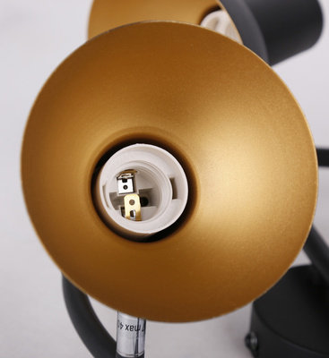 Lampa sufitowa czarna spirala 3xE27 + złoty DISO 98-63434