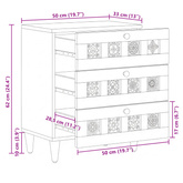 Szafka Nocna Naturalny 50 x 33 x 62 cm Drewno z mango