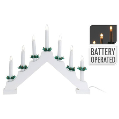 Ambiance Świecznik adwentowy, 7 diod LED, biały