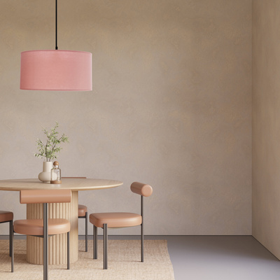 SHANTI lampa wisząca czarny 1x40 E27 abażur jasny wrzosowy  31-38647