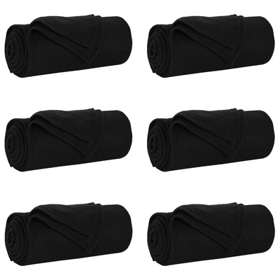 Koce narzutowe 6 pcs Czarny 240 x 220 cm Polar