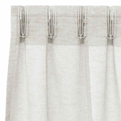 Firany Voile z zasłonami 2 pcs Kremowy 225 x 140 cm Poliester