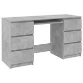 vidaXL Biurko, betonowy szary, 140x50x77 cm, materiał drewnopochodny