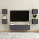 vidaXL Wiszące szafki telewizyjne, 4 szt., szare, 30,5x30x30 cm