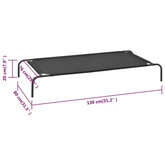 vidaXL Legowisko dla psa, na podwyższeniu, czarne, XL, textilene