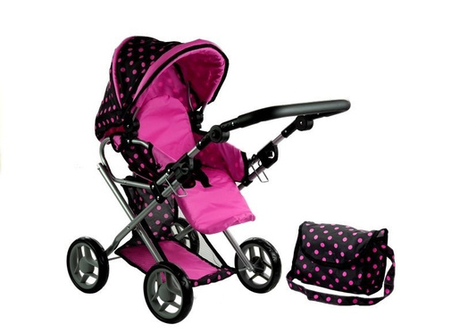 Wózek dla lalek Alice Głęboki, Nosidło, Torba, Pościel