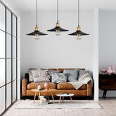 Lampa Wisząca Retro Loft Czarno złota 26cm E27 Abruzzo Teo