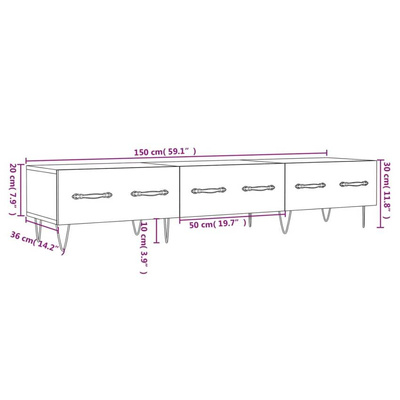 vidaXL Szafka pod TV, czarna, 150x36x30 cm, materiał drewnopochodny wariant 5