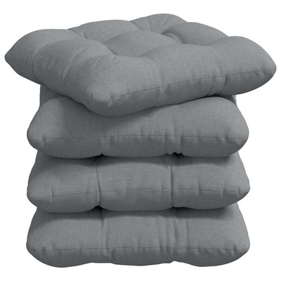 Poduszki na siedziska 4 pcs Jasnoszary 40 x 40 x 12 cm tkanina