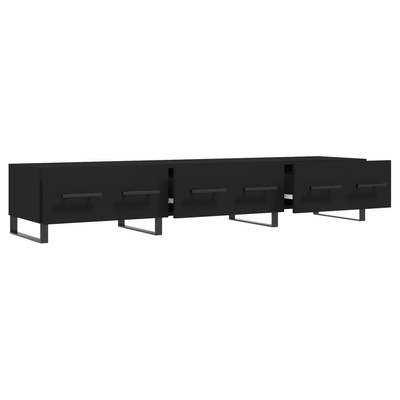 vidaXL Szafka pod TV, czarna, 150x36x30 cm, materiał drewnopochodny