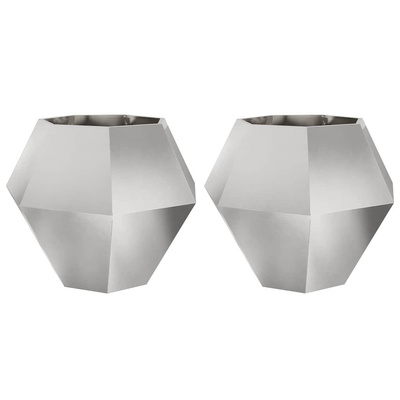 Donica 2 pcs Srebrny 100 x 100 x 80 cm Stal nierdzewna