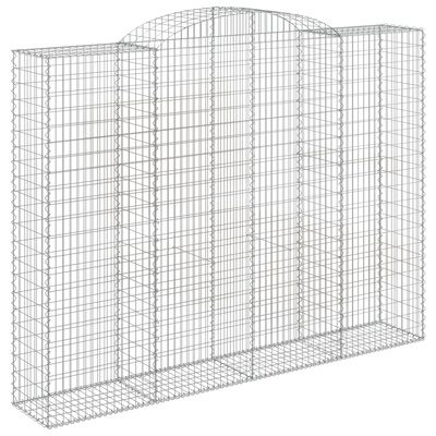 Kosze gabionowe, 5 szt, 300x50x220/240 cm, galwanizowane żelazo