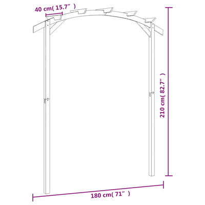 Pergola ogrodowa, impregnowane drewno sosnowe, 180x210x40cm