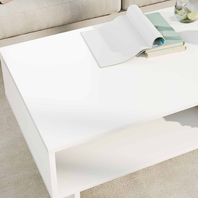 Stolik kawowy Biały 100 x 46 x 35 cm Drewno inżynieryjne