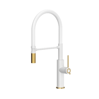 Quadron Bateria Kuchenna GEMMA Q LINE SteelQ snow white / Nano PVD złoty, biały wąż