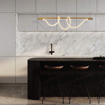 Nowoczesna spiralna lampa wisząca Czarna 150cm 360° 45W 3000K Abruzzo Spirali