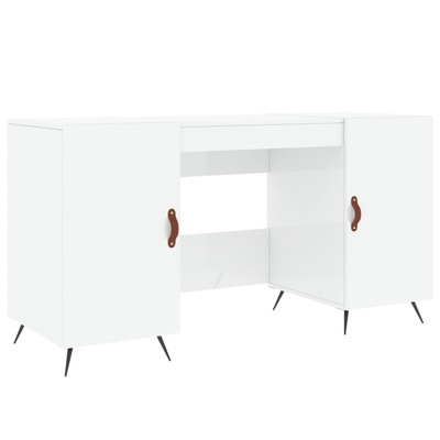 vidaXL Biurko białe z połyskiem, 140x50x75 cm, materiał drewnopochodny model standard