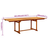 7-częściowy zestaw mebli ogrodowych, lite drewno akacjowe, 160-240 cm