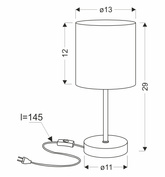 BETA lampka stołowa czarny 1x40W E14 abażur biały błyszczący