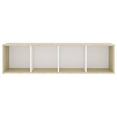 vidaXL Szafka pod TV, biel i dąb sonoma, 142,5x35x36,5 cm