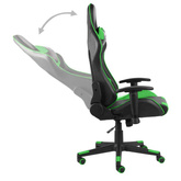 vidaXL Obrotowy fotel gamingowy, zielony, PVC