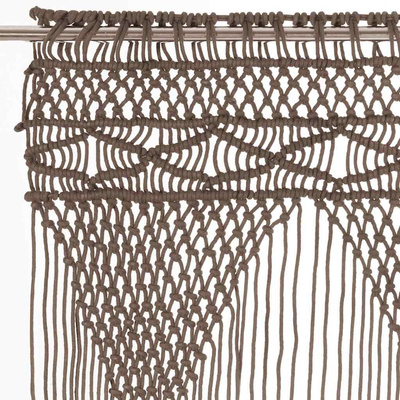 Zasłona z makramy, kolor taupe, 140 x 240 cm, bawełna