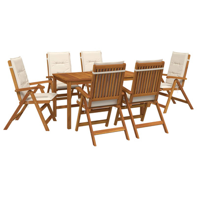 7-częściowy ogrodowy zestaw jadalniany 6-osobowe kremowy