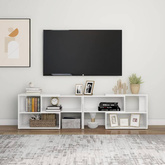vidaXL Szafka pod TV, biała, wysoki połysk, 149x30x52 cm