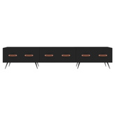vidaXL Szafka pod TV, czarna, 150x36x30 cm, materiał drewnopochodny