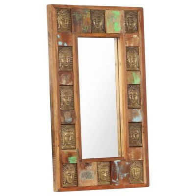 vidaXL Lustro z wizerunkiem Buddy, 50x80 cm, lite drewno z odzysku