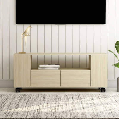 vidaXL Szafka pod TV, dąb sonoma, 120x35x48 cm materiał drewnopochodny