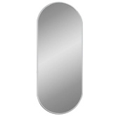 vidaXL Lustro ścienne, srebrne, 60x25 cm, owalne