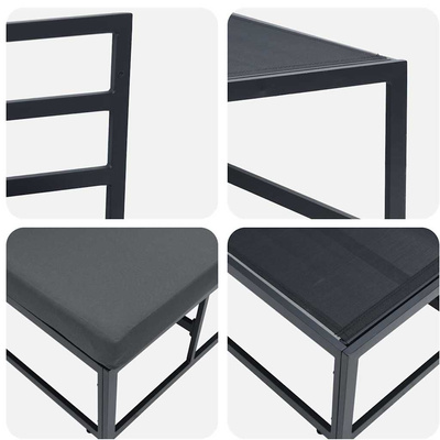 Meble Ogrodowe Metal Czarny i antracyt 70 x 71,5 x 71 cm