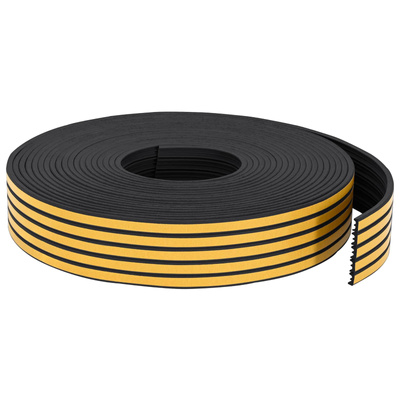 Samoprzylepna uszczelka okienna Czarny 15 x 8 mm 12 m Guma EPDM