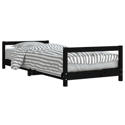vidaXL Rama łóżka, czarna, 90x200 cm, lite drewno sosnowe model standard