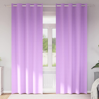 Firany blackout z kółkami 2 pcs Fioletowy 245 x 140 cm