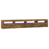 vidaXL Szafka pod TV z oświetleniem LED, przydymiony dąb, 240x35x40 cm