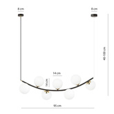 Lampa wisząca RITZ 7 BL OPAL