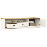 vidaXL Szafka pod TV VIGO, biała, 156x40x40 cm, lite drewno sosnowe