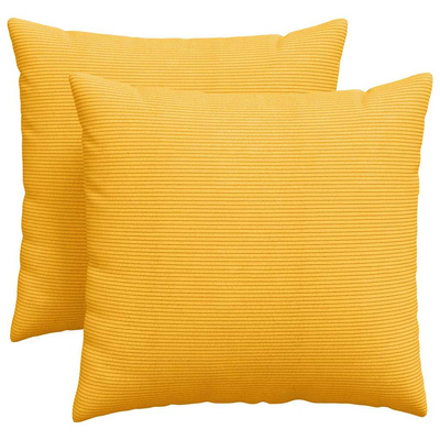 Poduszki na sofę 2 pcs Jasnożółty 45 x 45 cm Tkanina sztruksowa
