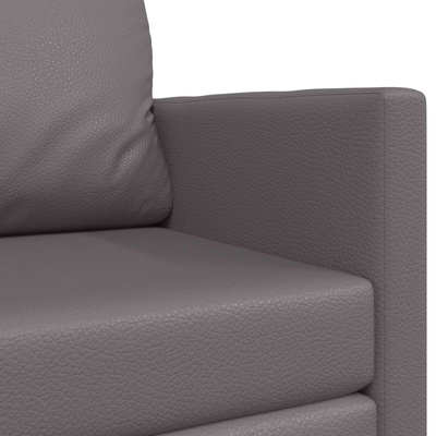 Sofa Bed Szary 124 x 71 x 78 cm Sztuczna skóra