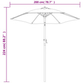 Parasol, niebieski, 200 x 224 cm, aluminium