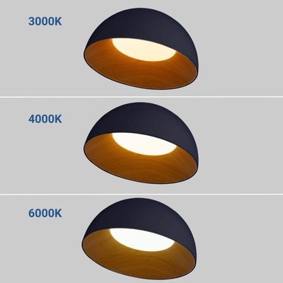 Plafon Klasyczny 24W CCT 50cm Drewniano-Czarny Abruzzo Piano