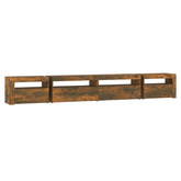 vidaXL Szafka pod TV z oświetleniem LED, przydymiony dąb, 270x35x40 cm